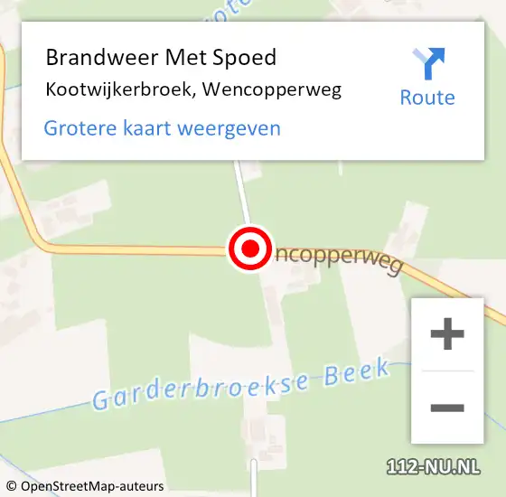 Locatie op kaart van de 112 melding: Brandweer Met Spoed Naar Kootwijkerbroek, Wencopperweg op 1 november 2018 23:07