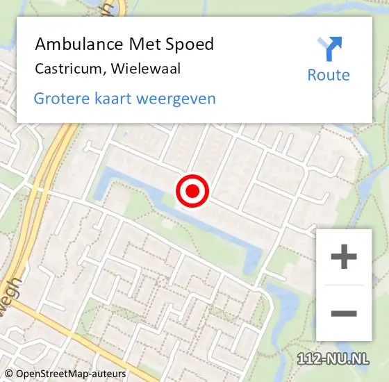 Locatie op kaart van de 112 melding: Ambulance Met Spoed Naar Castricum, Wielewaal op 2 november 2018 00:14