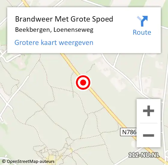 Locatie op kaart van de 112 melding: Brandweer Met Grote Spoed Naar Beekbergen, Loenenseweg op 2 november 2018 07:37