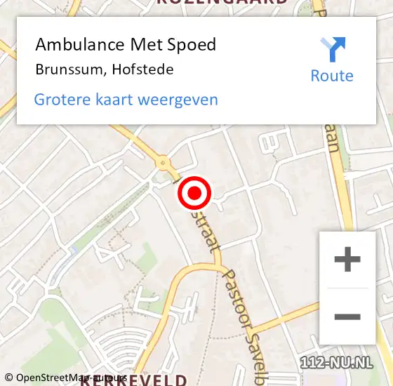 Locatie op kaart van de 112 melding: Ambulance Met Spoed Naar Brunssum, Hofstede op 13 maart 2014 13:53