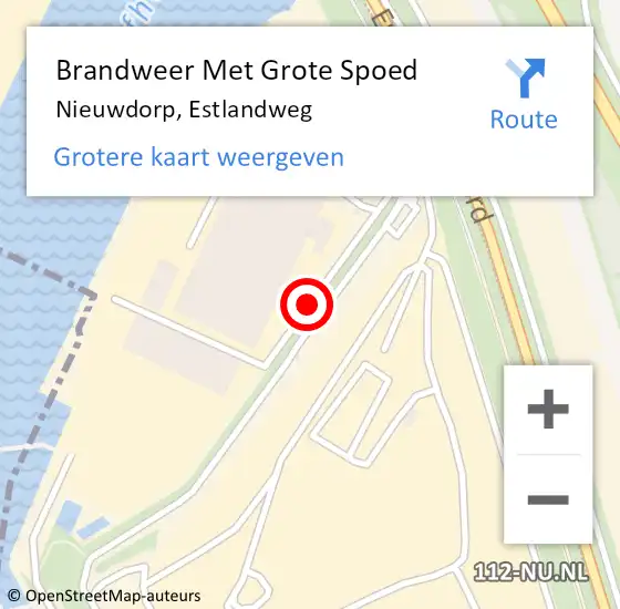 Locatie op kaart van de 112 melding: Brandweer Met Grote Spoed Naar Nieuwdorp, Estlandweg op 13 maart 2014 13:55