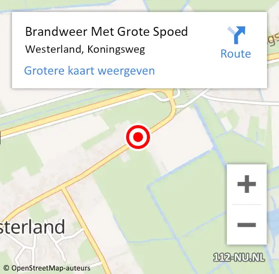 Locatie op kaart van de 112 melding: Brandweer Met Grote Spoed Naar Westerland, Koningsweg op 2 november 2018 10:30