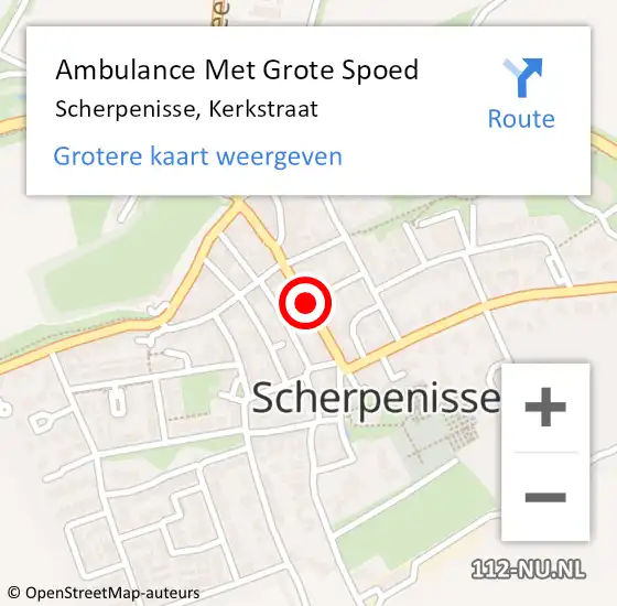 Locatie op kaart van de 112 melding: Ambulance Met Grote Spoed Naar Scherpenisse, Kerkstraat op 2 november 2018 17:27