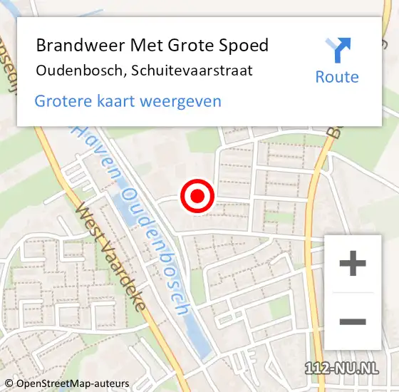 Locatie op kaart van de 112 melding: Brandweer Met Grote Spoed Naar Oudenbosch, Schuitevaarstraat op 2 november 2018 18:48