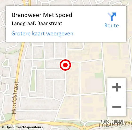 Locatie op kaart van de 112 melding: Brandweer Met Spoed Naar Landgraaf, Baanstraat op 2 november 2018 19:45