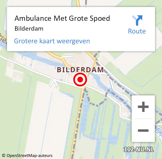 Locatie op kaart van de 112 melding: Ambulance Met Grote Spoed Naar Bilderdam op 2 november 2018 20:14