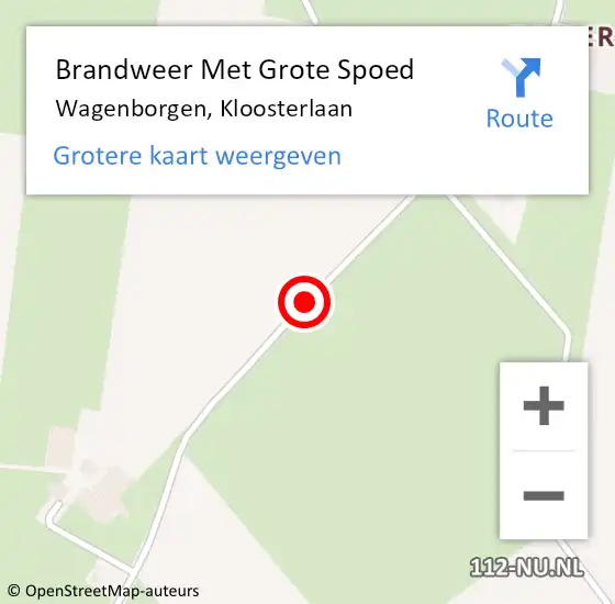 Locatie op kaart van de 112 melding: Brandweer Met Grote Spoed Naar Wagenborgen, Kloosterlaan op 2 november 2018 20:57