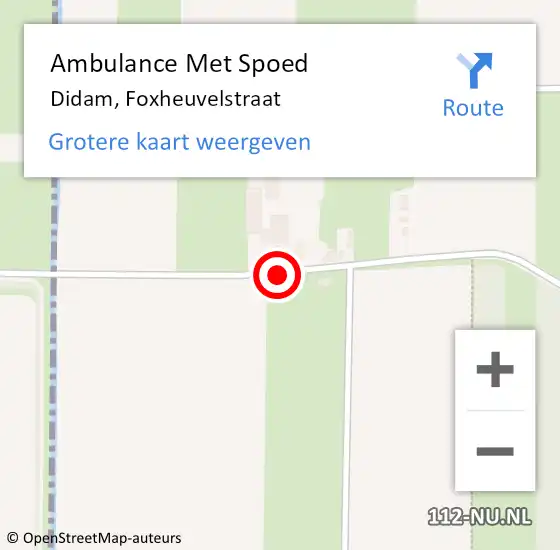 Locatie op kaart van de 112 melding: Ambulance Met Spoed Naar Didam, Foxheuvelstraat op 2 november 2018 21:02