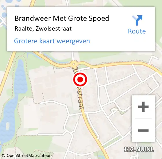 Locatie op kaart van de 112 melding: Brandweer Met Grote Spoed Naar Raalte, Zwolsestraat op 2 november 2018 21:56