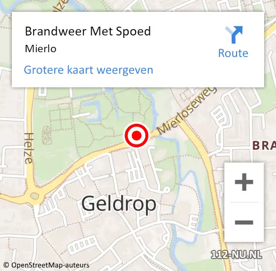 Locatie op kaart van de 112 melding: Brandweer Met Spoed Naar Geldrop op 3 november 2018 02:21