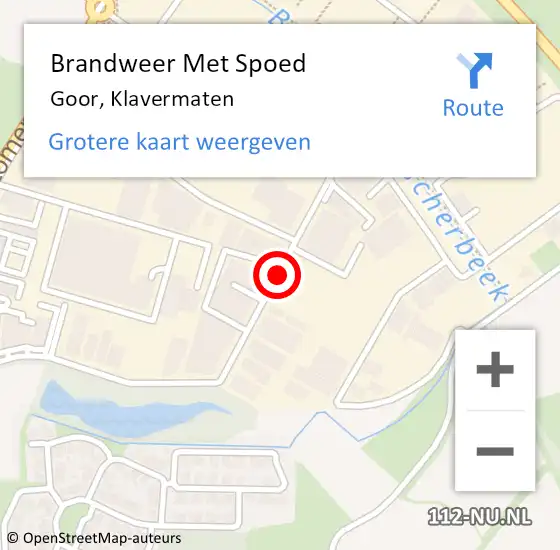 Locatie op kaart van de 112 melding: Brandweer Met Spoed Naar Goor, Klavermaten op 3 november 2018 04:14