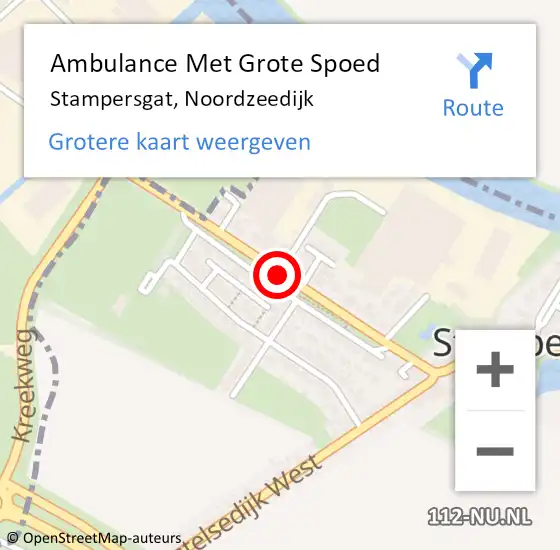 Locatie op kaart van de 112 melding: Ambulance Met Grote Spoed Naar Stampersgat, Noordzeedijk op 3 november 2018 07:08