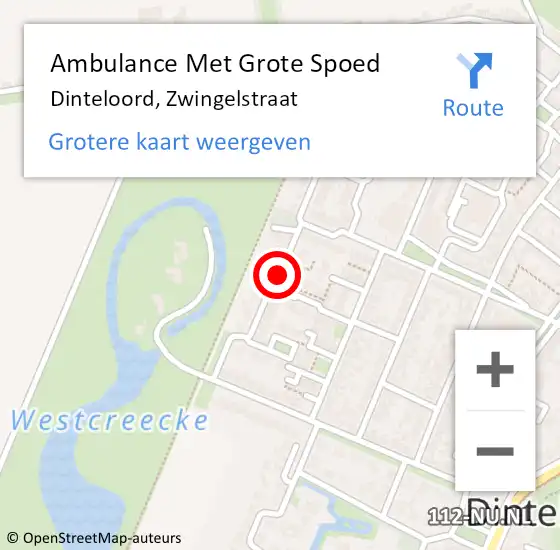 Locatie op kaart van de 112 melding: Ambulance Met Grote Spoed Naar Dinteloord, Zwingelstraat op 3 november 2018 08:02