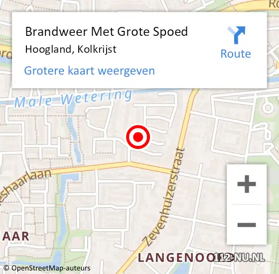 Locatie op kaart van de 112 melding: Brandweer Met Grote Spoed Naar Hoogland, Kolkrijst op 3 november 2018 10:08