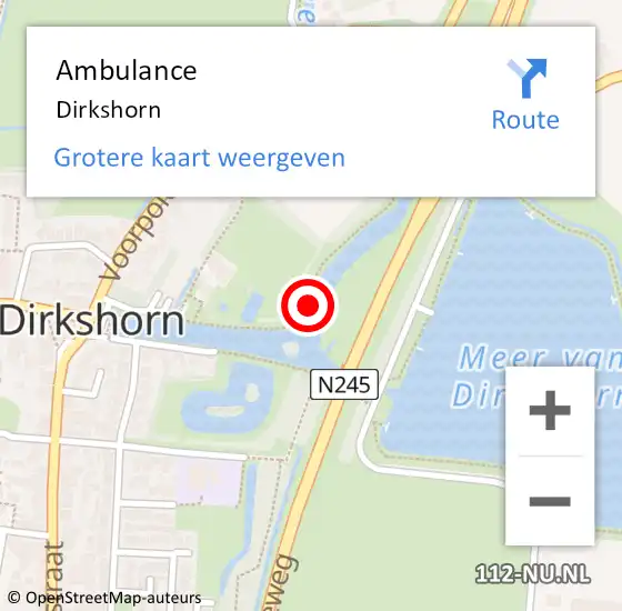 Locatie op kaart van de 112 melding: Ambulance Dirkshorn op 3 november 2018 11:36