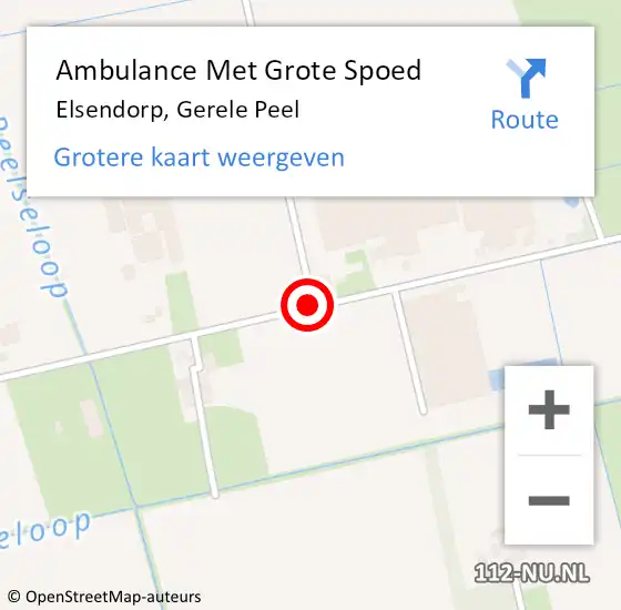 Locatie op kaart van de 112 melding: Ambulance Met Grote Spoed Naar Elsendorp, Gerele Peel op 3 november 2018 11:48