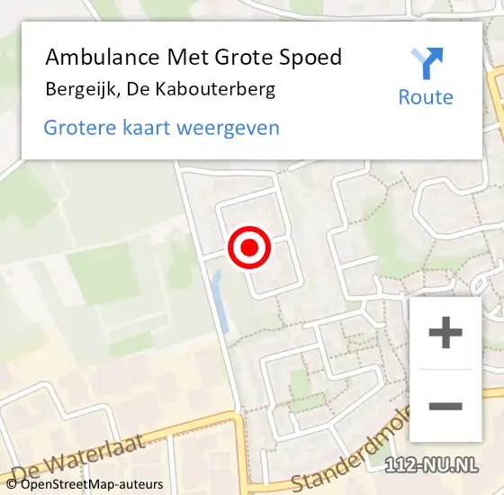 Locatie op kaart van de 112 melding: Ambulance Met Grote Spoed Naar Bergeijk, De Kabouterberg op 3 november 2018 11:56