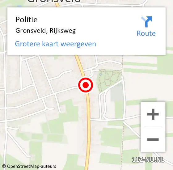 Locatie op kaart van de 112 melding: Politie Gronsveld, Rijksweg op 3 november 2018 12:25