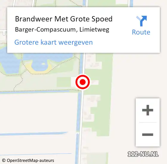 Locatie op kaart van de 112 melding: Brandweer Met Grote Spoed Naar Barger-Compascuum, Limietweg op 3 november 2018 15:43