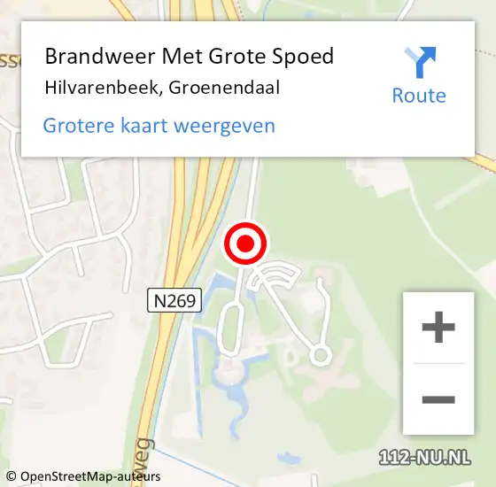 Locatie op kaart van de 112 melding: Brandweer Met Grote Spoed Naar Hilvarenbeek, Groenendaal op 3 november 2018 15:52