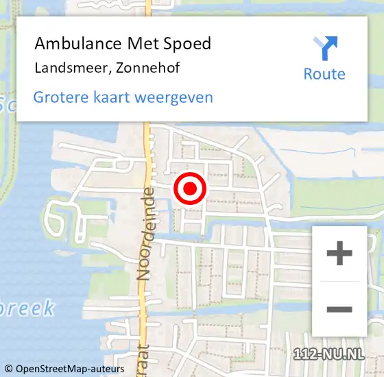 Locatie op kaart van de 112 melding: Ambulance Met Spoed Naar Landsmeer, Zonnehof op 3 november 2018 17:26