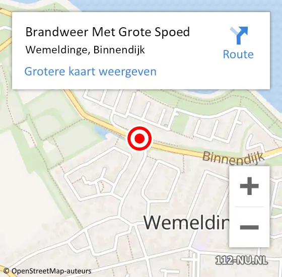 Locatie op kaart van de 112 melding: Brandweer Met Grote Spoed Naar Wemeldinge, Binnendijk op 3 november 2018 20:44