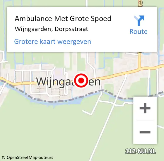 Locatie op kaart van de 112 melding: Ambulance Met Grote Spoed Naar Wijngaarden, Dorpsstraat op 3 november 2018 22:05