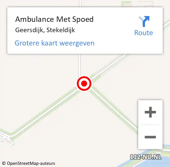 Locatie op kaart van de 112 melding: Ambulance Met Spoed Naar Geersdijk, Stekeldijk op 3 november 2018 23:54