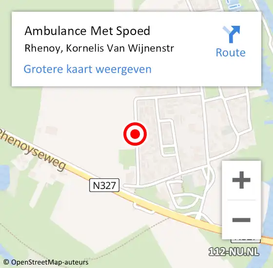 Locatie op kaart van de 112 melding: Ambulance Met Spoed Naar Rhenoy, Kornelis van Wijnenstr op 4 november 2018 00:03