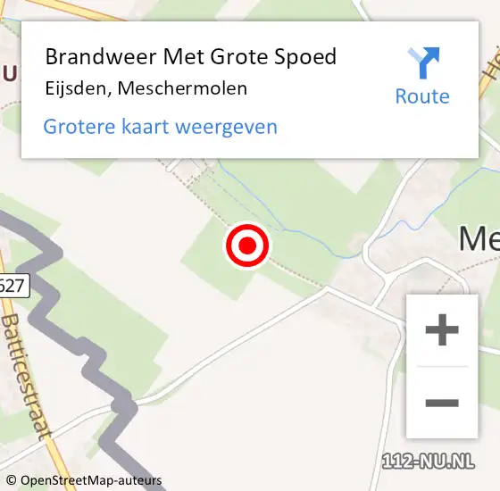 Locatie op kaart van de 112 melding: Brandweer Met Grote Spoed Naar Eijsden, Meschermolen op 4 november 2018 00:30