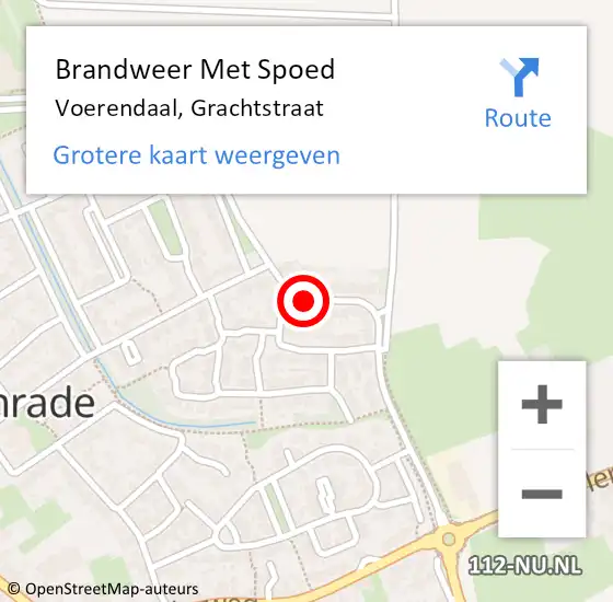 Locatie op kaart van de 112 melding: Brandweer Met Spoed Naar Voerendaal, Grachtstraat op 4 november 2018 01:52