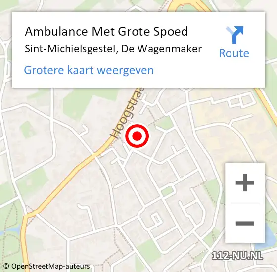 Locatie op kaart van de 112 melding: Ambulance Met Grote Spoed Naar Sint-Michielsgestel, De Wagenmaker op 4 november 2018 02:06