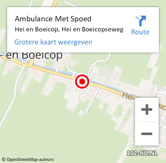Locatie op kaart van de 112 melding: Ambulance Met Spoed Naar Hei en Boeicop, Hei en Boeicopseweg op 4 november 2018 04:30
