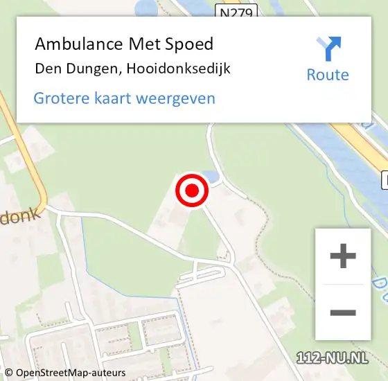 Locatie op kaart van de 112 melding: Ambulance Met Spoed Naar Den Dungen, Hooidonksedijk op 13 maart 2014 16:34