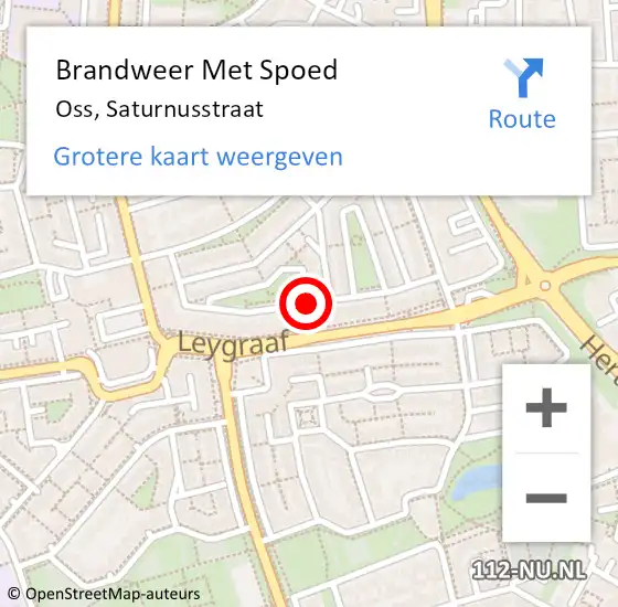 Locatie op kaart van de 112 melding: Brandweer Met Spoed Naar Oss, Saturnusstraat op 4 november 2018 10:58