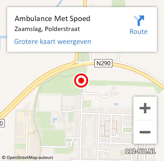 Locatie op kaart van de 112 melding: Ambulance Met Spoed Naar Zaamslag, Polderstraat op 4 november 2018 14:51