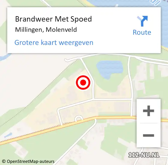 Locatie op kaart van de 112 melding: Brandweer Met Spoed Naar Millingen, Molenveld op 25 september 2013 11:13