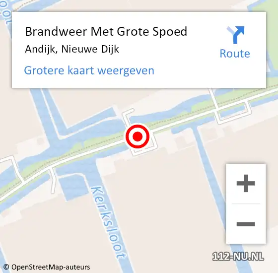 Locatie op kaart van de 112 melding: Brandweer Met Grote Spoed Naar Andijk, Nieuwe Dijk op 4 november 2018 16:04