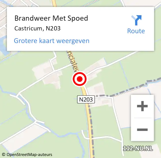 Locatie op kaart van de 112 melding: Brandweer Met Spoed Naar Castricum, N203 op 4 november 2018 16:14