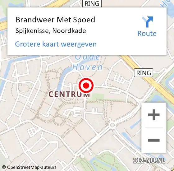 Locatie op kaart van de 112 melding: Brandweer Met Spoed Naar Spijkenisse, Noordkade op 4 november 2018 16:42