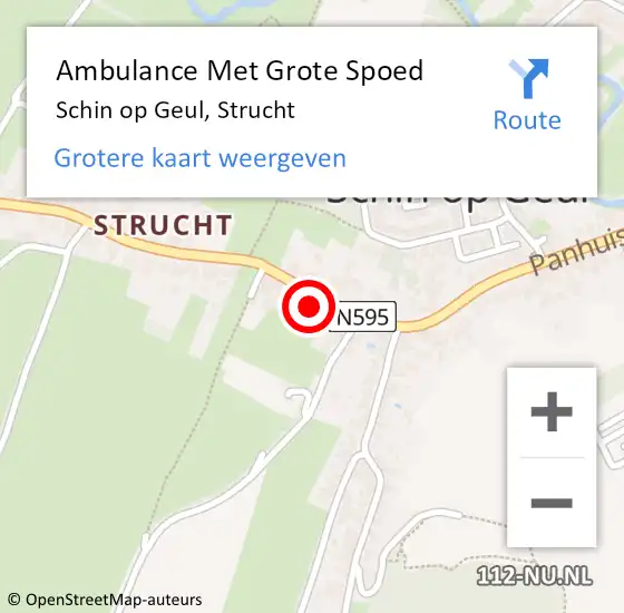 Locatie op kaart van de 112 melding: Ambulance Met Grote Spoed Naar Schin op Geul, Strucht op 13 maart 2014 17:11