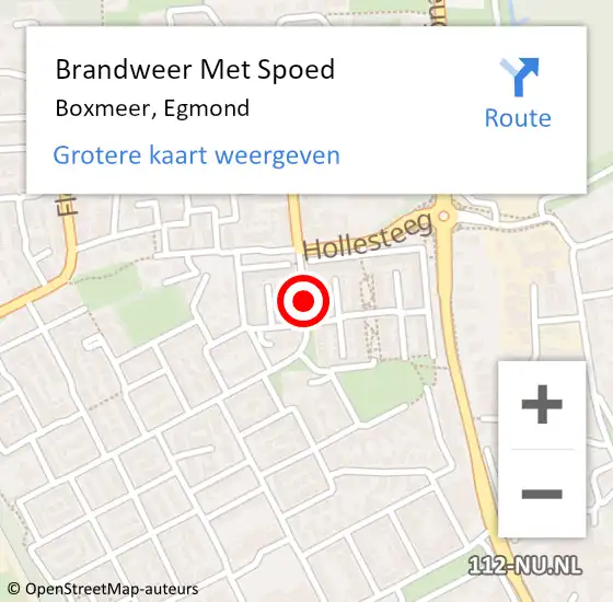 Locatie op kaart van de 112 melding: Brandweer Met Spoed Naar Boxmeer, Egmond op 4 november 2018 20:55