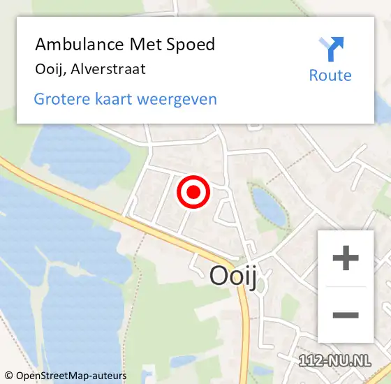 Locatie op kaart van de 112 melding: Ambulance Met Spoed Naar Ooij, Alverstraat op 4 november 2018 21:17