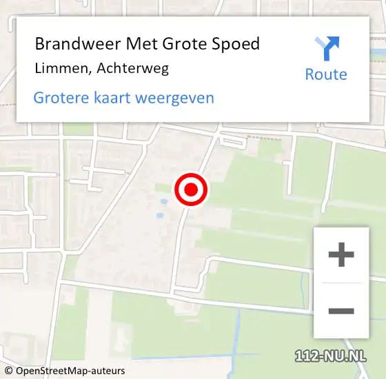 Locatie op kaart van de 112 melding: Brandweer Met Grote Spoed Naar Limmen, Achterweg op 4 november 2018 23:53