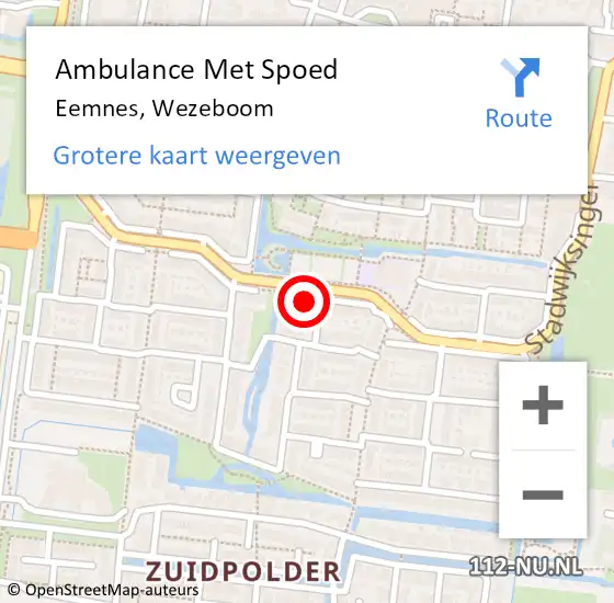 Locatie op kaart van de 112 melding: Ambulance Met Spoed Naar Eemnes, Wezeboom op 13 maart 2014 17:32