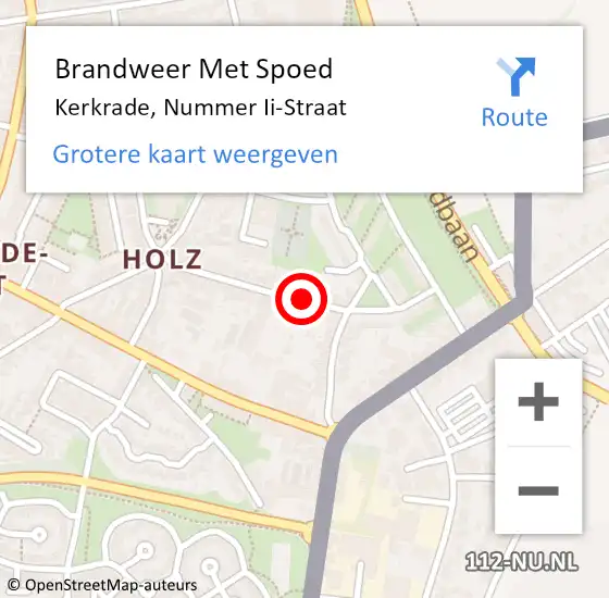 Locatie op kaart van de 112 melding: Brandweer Met Spoed Naar Kerkrade, Nummer Ii-Straat op 5 november 2018 08:37