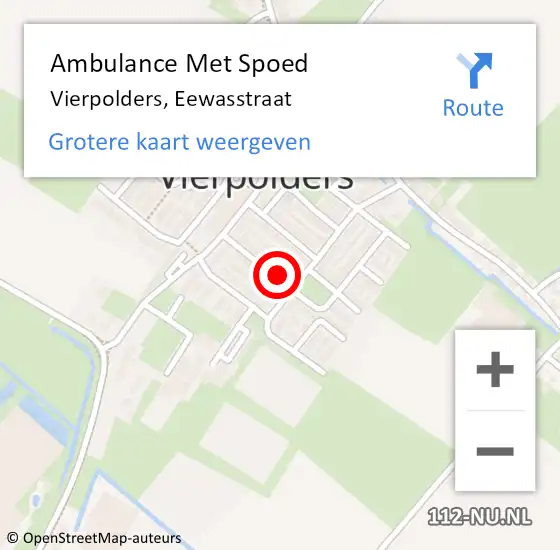 Locatie op kaart van de 112 melding: Ambulance Met Spoed Naar Vierpolders, Eewasstraat op 5 november 2018 11:27