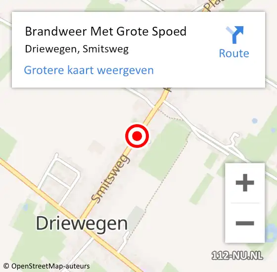 Locatie op kaart van de 112 melding: Brandweer Met Grote Spoed Naar Driewegen, Smitsweg op 5 november 2018 12:05