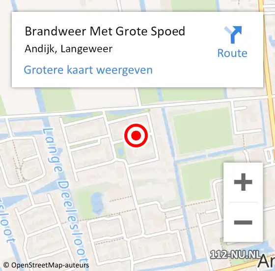 Locatie op kaart van de 112 melding: Brandweer Met Grote Spoed Naar Andijk, Langeweer op 5 november 2018 12:33