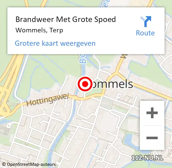 Locatie op kaart van de 112 melding: Brandweer Met Grote Spoed Naar Wommels, Terp op 13 maart 2014 18:21